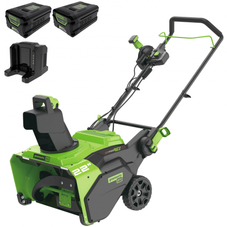 Greenworks PRO 22 in. 60-Volt Battery Cordless Single-Stage Snow Blower with 5.0