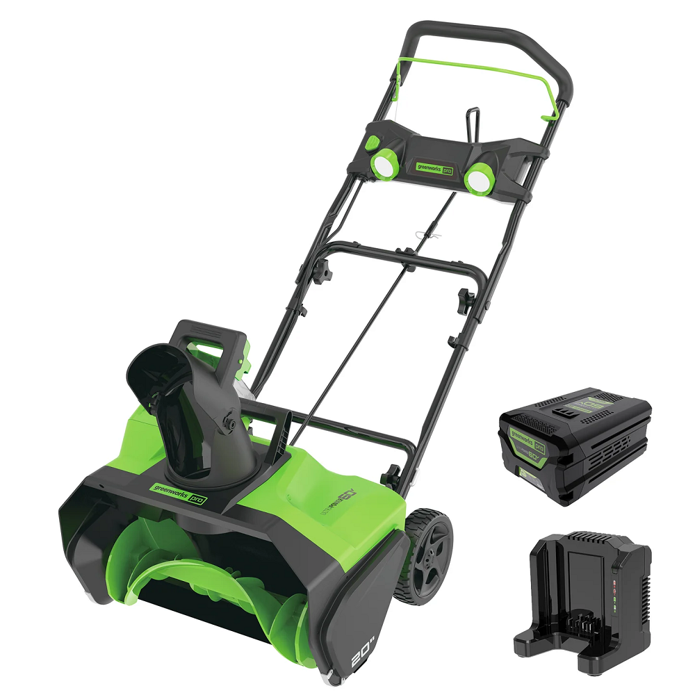 Greenworks PRO 20 in. 60-Volt Battery Cordless Single-Stage Snow Blower with 4.0