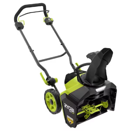 RYOBI 40V HP Brushless 18in Single-Stage Cordless Electric Snow Blower with 6.0Ah Battery and Charger