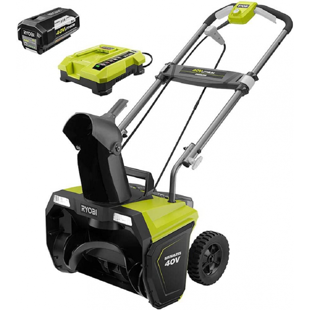 Ryobi Ry40850 20 Inch 40 V Brushless Cordless Electric Snow Blower